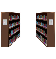 Bookcase With Books On White Background