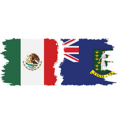 British Virgin Islands And Mexico Grunge Flags