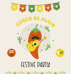 Holiday Design For Cinco De Mayo With Funny Chili