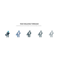 Man Walking Through Wind Icon In Different