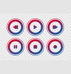 Player Icons Gradient Play Stop Rewind