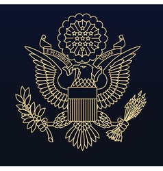 Us Passport Seal Gold On Blue