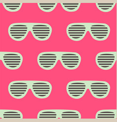 90s Seamless Pattern With Striped Sunglasses