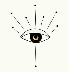 Hand Drawn All Seeing Eye Line Icon Third