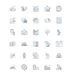 Health Retreat Line Icons Collection Wellness