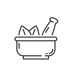 Mortar And Pestle Bowl Of Spa Powder Isolated Icon