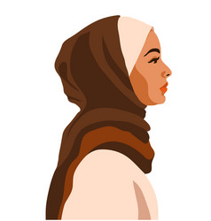 Muslim Arab Woman Profile With Hijab Female Face