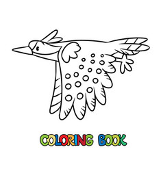 Funny Woodpecker Bird In Fly Coloring Book