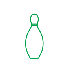 Green Bowling Pin Line Icon