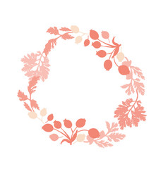 Isolated Wreath With Hand Drawn Garden Flowers