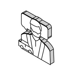 Male Driving School Instructor Isometric Icon