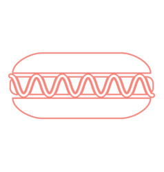 Neon Hot Dog Red Color Flat Style Image