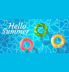 Realistic Hello Summer Poster With Pool