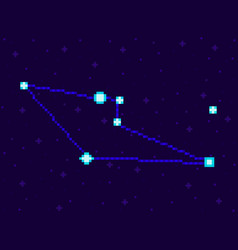 Reticulum Constellation In Pixel Art Style 8-bit