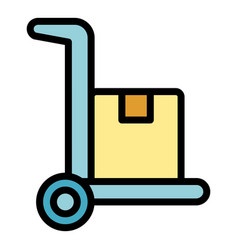 Trolley Parcel Icon Flat