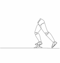 Continuous One Line Drawing Of Unlucky Robot Leg