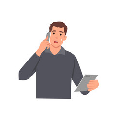 Man Upset Talking On The Phone Looking Troubled