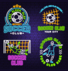 Set Of Soccer Football Club Bright Neon Sign