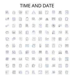 Time And Date Outline Icons Collection Date