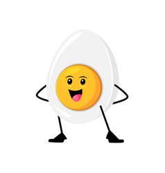 Cartoon Cheerful Boiled Egg Breakfast Character