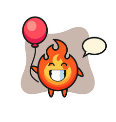 Fire Mascot Is Playing Balloon