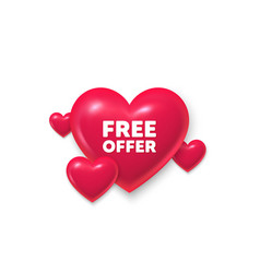 Free Offer Tag Special Offer Sign 3d Hearts