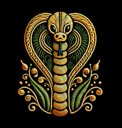 Embroidery Textured Isolated 3d Cobra Snake