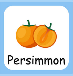 Persimmon Clip Art With Text Flat Design