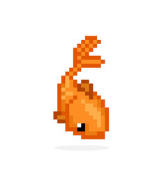 Pixel goldfish image for game assets Royalty Free Vector