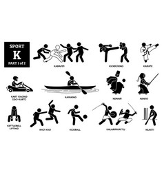 Sport Games Alphabet K Icons Pictograph Kabaddi