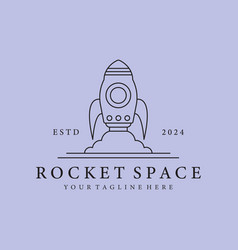 Logo Rocket Space Line Art Simple Design