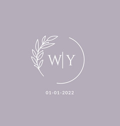 Initial Monogram Wy Wedding Logo With Decorative