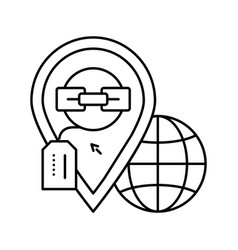 Local Link Building Line Icon