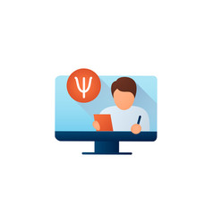 Online Psychiatry Flat Icon