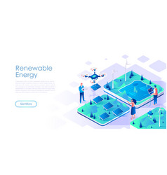 Renewable Energy Isometric Landing Page Template