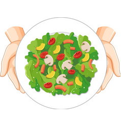 Hand Holding Salad Bowl