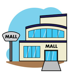 Isolated Mall Building Icon Flat Design