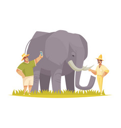 Safari Elephant People Composition