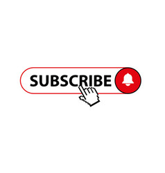 Subscribe Bell Button And Hand Cursor Red