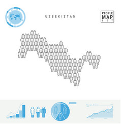 Uzbekistan People Icon Map Stylized Silhouette