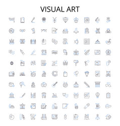 Visual Art Outline Icons Collection Painting