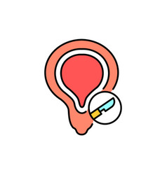 Bladder Surgery Color Line Icon Pictogram For Web