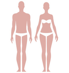 Silhouette Man And Woman In Full Length Front