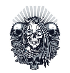 Vintage Chicano Style Tattoo Concept