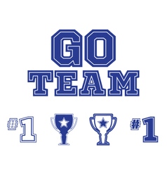 Go Team Text And Sports Icons Set