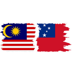 Independent State And Malaysia Grunge Flags