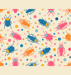 Pink Blue Orange Doodle Bugs With Confetti