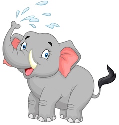 Cartoon Elephant Spraying Water