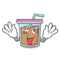 Crazy Bubble Tea Mascot Cartoon