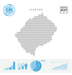 Lesotho People Icon Map Stylized Silhouette